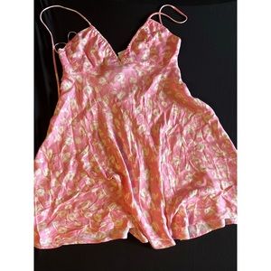 Pink and white Zara floral mini dress. New with tags. Size M